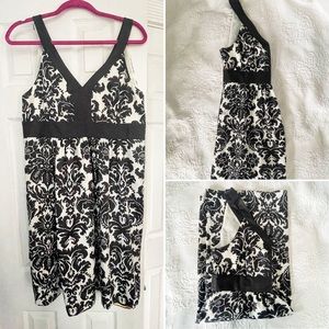 NWT Ann Taylor LOFT Black and White Paisley Sun Dress Size 12 $70
